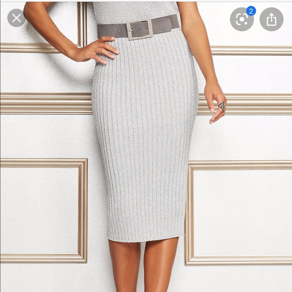 Metallic midi skirt
